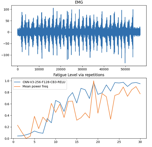 Realtime muscle fatigue estimation