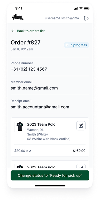 Order Details (Secondary App)